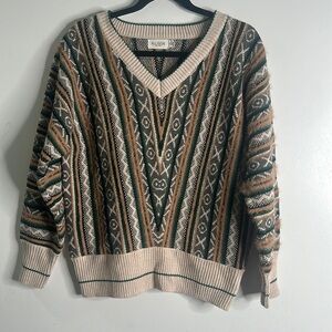 Vintage 90$ ALLSON New York sweater size 0S grandpa western fairIsle